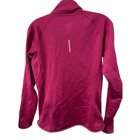 Nike Dri Fit Small Sweatshirt Magenta Pink Zip Up Pockets Thumbholes Breathable - Picture 8 of 10